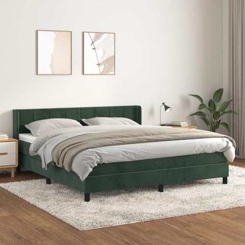 Juroupi Boxspringbett mit Matratze Bett Mit Matratze Bett Mit Bettkasten Boxspringbetten Mit Matratze Dunkelgrün 180x200 cm Samt - 3130976 von Juroupi