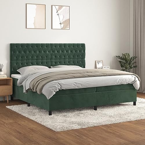 Juroupi Boxspringbett mit Matratze Bett Mit Matratze Bett Mit Bettkasten Boxspringbetten Mit Matratze Dunkelgrün 200x200 cm Samt - 3143226 Juroupi Boxspringbett mit Matratze Bett Mit Matratze Bett Mit Bettkasten Boxspringbetten Mit Matratze Dunkelgrün 200x200 cm Samt - 3143226 von Juroupi