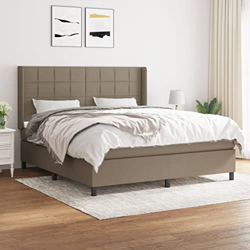 Juroupi Boxspringbett mit Matratze Bett Mit Matratze Bett Mit Bettkasten Boxspringbetten Mit Matratze Taupe 160x200 cm Stoff - 3131445 von Juroupi