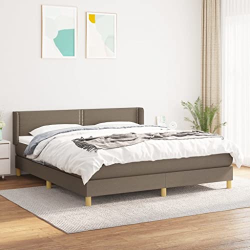 Juroupi Boxspringbett mit Matratze Bett Mit Matratze Bett Mit Bettkasten Boxspringbetten Mit Matratze Taupe 180x200 cm Stoff - 3130213 von Juroupi
