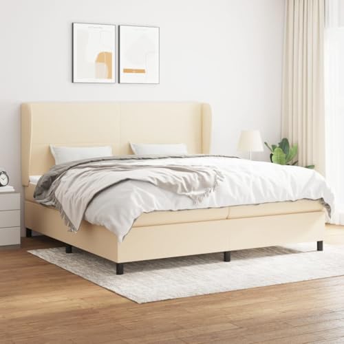 Juroupi Boxspringbett mit Matratze Bett Mit Matratze Betten Boxspringbett Mit Matratze Schlafzimmer Bett Creme 200x200 cm Stoff - 3127834 von Juroupi