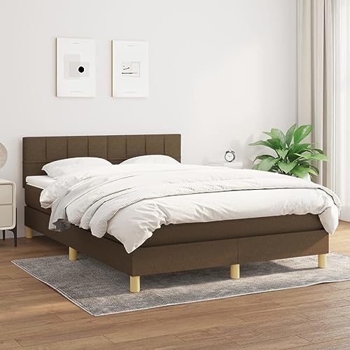 Juroupi Boxspringbett mit Matratze Bett Mit Matratze Betten Boxspringbett Mit Matratze Schlafzimmer Bett Dunkelbraun 140x190 cm Stoff - 3140612 von Juroupi