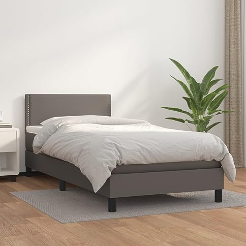 Juroupi Boxspringbett mit Matratze Bett Mit Matratze Betten Boxspringbett Mit Matratze Schlafzimmer Bett Grau 80x200 cm Kunstleder - 3141033 von Juroupi