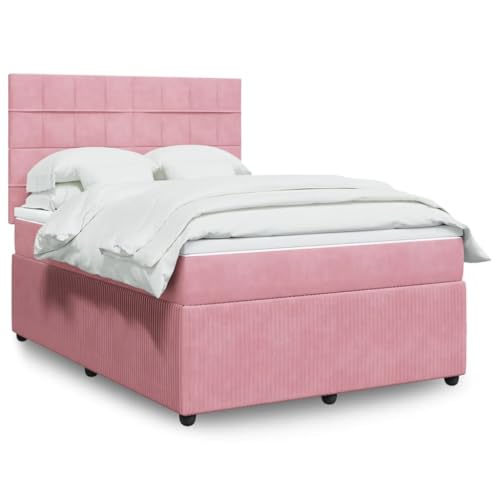 Juroupi Boxspringbett mit Matratze Bett Mit Matratze Betten Boxspringbett Mit Matratze Schlafzimmer Bett Rosa 140x200 cm Samt - 3292363 von Juroupi