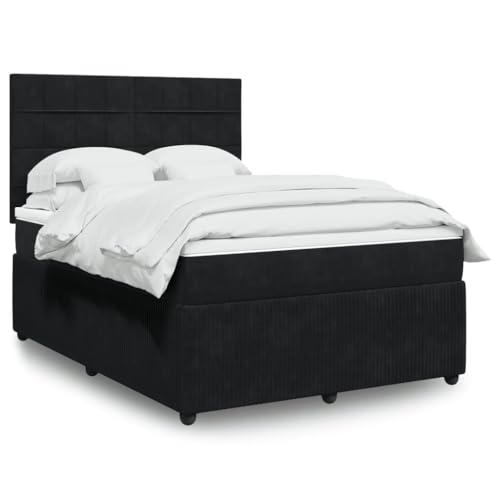 Juroupi Boxspringbett mit Matratze Bett Mit Matratze Betten Boxspringbett Mit Matratze Schlafzimmer Bett Schwarz 140x190 cm Samt - 3294636 von Juroupi
