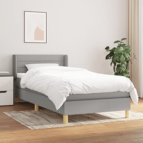 Juroupi Boxspringbett mit Matratze Betten Matratze Bett Mit Matratze Boxspringbett Mit Bettkasten Hellgrau 100x200 cm Stoff - 3130329 von Juroupi