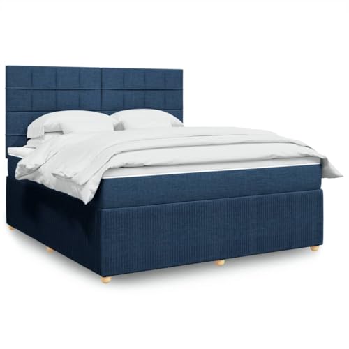 Juroupi Boxspringbett mit Matratze Betten Mit Matratze Schlafzimmer Bett Boxspringbett Mit Matratze Blau 180x200 cm Stoff - 3294441 von Juroupi