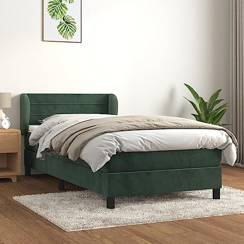 Juroupi Boxspringbett mit Matratze Betten Mit Matratze Schlafzimmer Bett Boxspringbett Mit Matratze Dunkelgrün 90x190 cm Samt - 3127526 von Juroupi