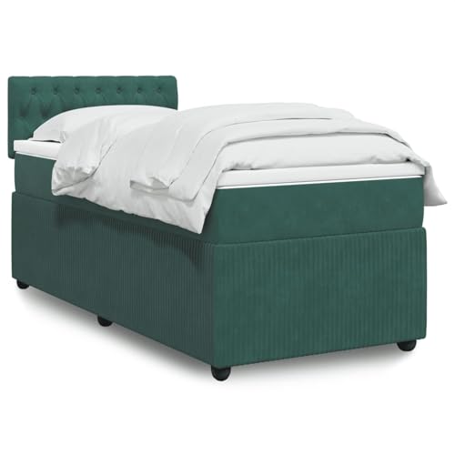 Juroupi Boxspringbett mit Matratze Betten Mit Matratze Schlafzimmer Bett Boxspringbett Mit Matratze Dunkelgrün 90x200 cm Samt - 3287647 von Juroupi
