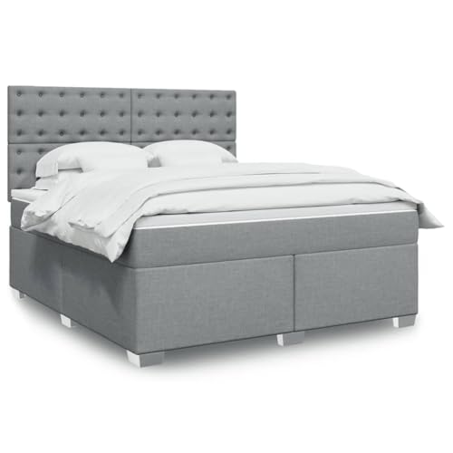 Juroupi Boxspringbett mit Matratze Betten Mit Matratze Schlafzimmer Bett Boxspringbett Mit Matratze Hellgrau 180x200 cm Stoff - 3290581 von Juroupi