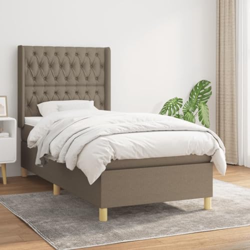 Juroupi Boxspringbett mit Matratze Betten Mit Matratze Schlafzimmer Bett Boxspringbett Mit Matratze Taupe 90x190 cm Stoff - 3132197 von Juroupi