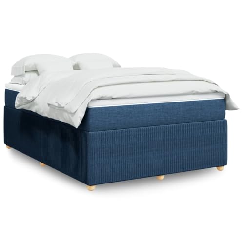 Juroupi Boxspringbett mit Matratze Boxspringbett Bett Mit Matratze Betten Box Spring Bett Betten Mit Matratze Blau 140x190 cm Stoff - 3285573 von Juroupi