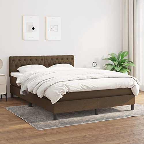 Juroupi Boxspringbett mit Matratze Boxspringbett Bett Mit Matratze Betten Box Spring Bett Betten Mit Matratze Dunkelbraun 140x200 cm Stoff - 3140300 von Juroupi