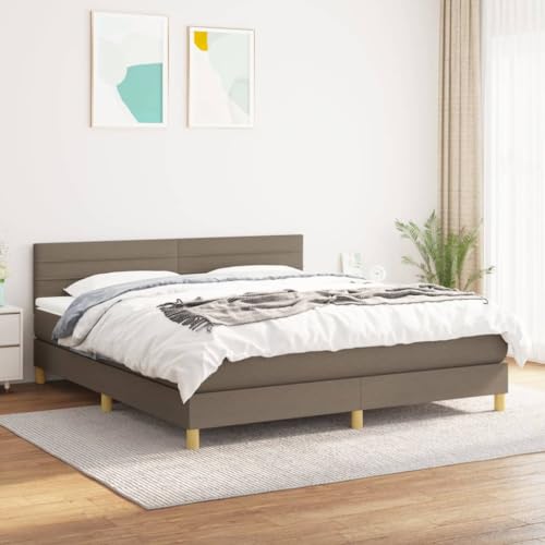Juroupi Boxspringbett mit Matratze Boxspringbett Bett Mit Matratze Betten Box Spring Bett Betten Mit Matratze Taupe 160x200 cm Stoff von Juroupi