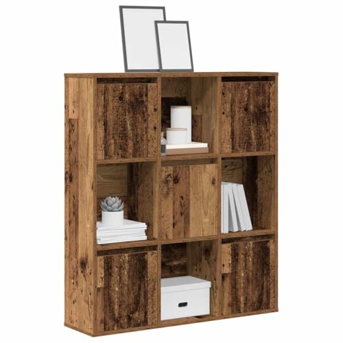 Juroupi Bücherregal Regal Wohnzimmer Bookshelf BüCherschrank Book Shelf Regale Altholz-Optik 89x24x101,5 cm Holzwerkstoff von Juroupi
