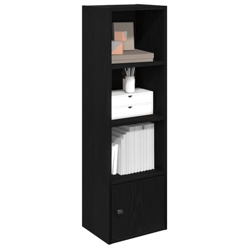 Juroupi Bücherregal Regal Wohnzimmer Bookshelf BüCherschrank Book Shelf Regale Schwarz Eichen-Optik 31x24x102 cm Holzwerkstoff von Juroupi