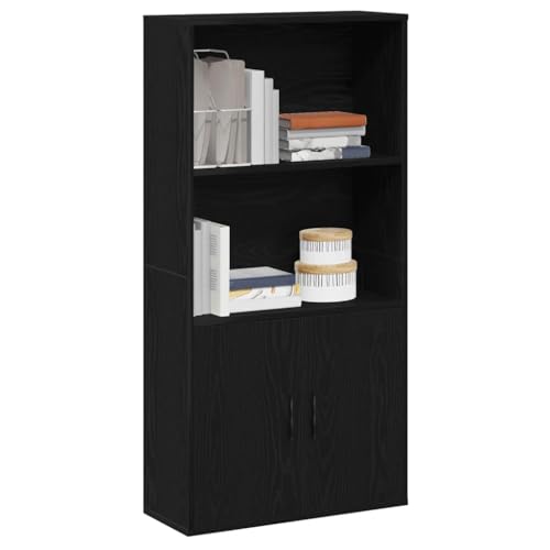 Juroupi Bücherregal Regal Wohnzimmer Bookshelf BüCherschrank Book Shelf Regale Schwarz Eichen-Optik 60x24x120 cm Holzwerkstoff von Juroupi