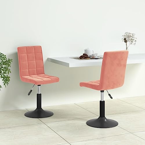 Juroupi Esszimmerstühle 2 STK. EsszimmermöBel Esszimmerstuhl Dining Chair Esszimmer StüHle EsszimmerstüHlen Drehbar Rosa Samt von Juroupi