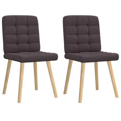 Juroupi Esszimmerstühle 2 STK. EsszimmermöBel Esszimmerstuhl Dining Chair Esszimmer StüHle EsszimmerstüHlen Dunkelbraun Stoff - 4101095 von Juroupi