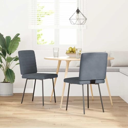 Juroupi Esszimmerstühle 2 STK. EsszimmermöBel Esszimmerstuhl Dining Chair Esszimmer StüHle EsszimmerstüHlen Dunkelgrau Samt - 4101157 von Juroupi