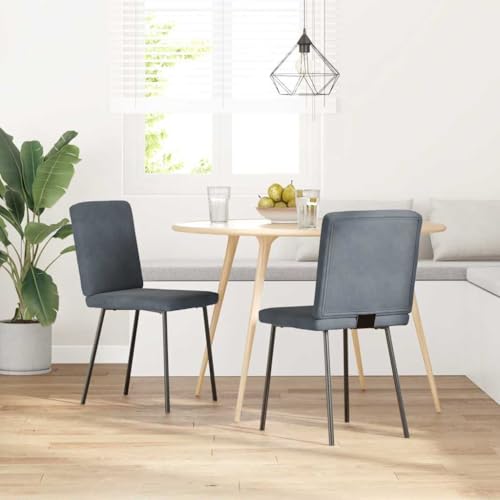 Juroupi Esszimmerstühle 2 STK. EsszimmermöBel Esszimmerstuhl Dining Chair Esszimmer StüHle EsszimmerstüHlen Dunkelgrau Samt - 4101187 von Juroupi