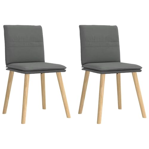 Juroupi Esszimmerstühle 2 STK. EsszimmermöBel Esszimmerstuhl Dining Chair Esszimmer StüHle EsszimmerstüHlen Dunkelgrau Stoff - 4101256 von Juroupi