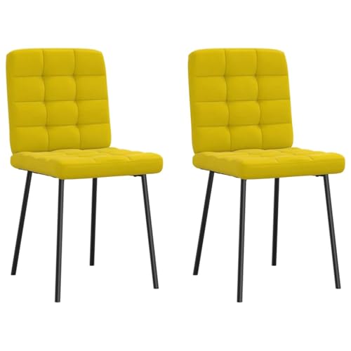 Juroupi Esszimmerstühle 2 STK. EsszimmermöBel Esszimmerstuhl Dining Chair Esszimmer StüHle EsszimmerstüHlen Gelb Samt - 4101087 von Juroupi