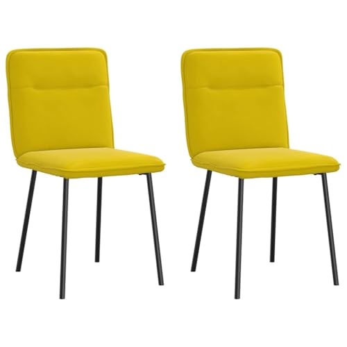 Juroupi Esszimmerstühle 2 STK. EsszimmermöBel Esszimmerstuhl Dining Chair Esszimmer StüHle EsszimmerstüHlen Gelb Samt - 4101216 von Juroupi