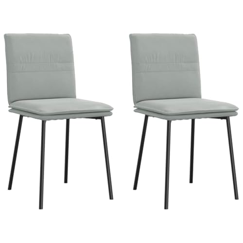 Juroupi Esszimmerstühle 2 STK. EsszimmermöBel Esszimmerstuhl Dining Chair Esszimmer StüHle EsszimmerstüHlen Hellgrau Samt - 4101244 von Juroupi