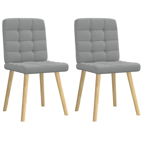 Juroupi Esszimmerstühle 2 STK. EsszimmermöBel Esszimmerstuhl Dining Chair Esszimmer StüHle EsszimmerstüHlen Hellgrau Stoff - 4101091 von Juroupi
