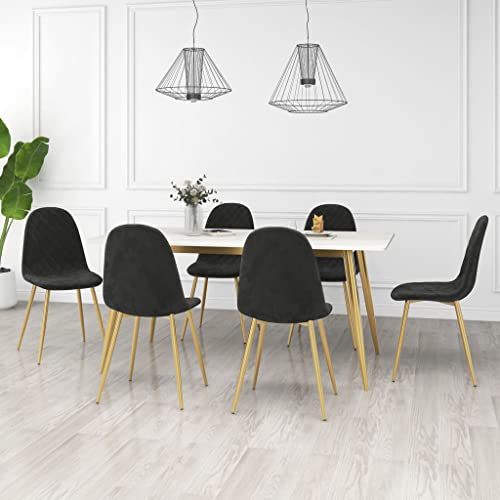 Juroupi Esszimmerstühle 6 STK. EsszimmermöBel Esszimmerstuhl Dining Chair Esszimmer StüHle EsszimmerstüHlen Schwarz Samt - 3082876 von Juroupi