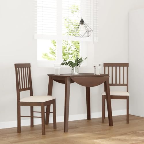 Juroupi Esszimmerstühle mit Kissen 2 STK. EsszimmermöBel Esszimmerstuhl Dining Chair Esszimmer StüHle EsszimmerstüHlen Braun Massivholz Gummibaum - 4102425 von Juroupi