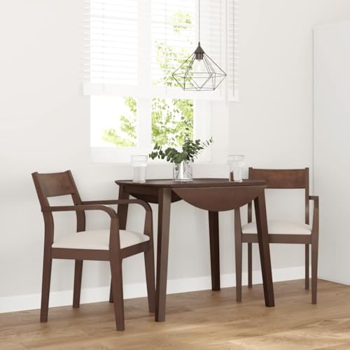 Juroupi Esszimmerstühle mit Kissen 2 STK. EsszimmermöBel Esszimmerstuhl Dining Chair Esszimmer StüHle EsszimmerstüHlen Braun Massivholz Gummibaum - 4102507 von Juroupi