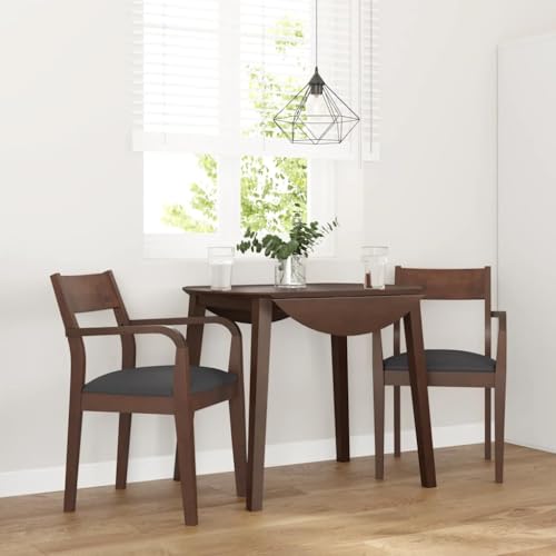 Juroupi Esszimmerstühle mit Kissen 2 STK. EsszimmermöBel Esszimmerstuhl Dining Chair Esszimmer StüHle EsszimmerstüHlen Braun Massivholz Gummibaum - 4102508 von Juroupi