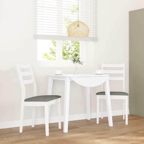 Juroupi Esszimmerstühle mit Kissen 2 STK. EsszimmermöBel Esszimmerstuhl Dining Chair Esszimmer StüHle EsszimmerstüHlen Weiß Massivholz Gummibaum - 4102519 von Juroupi