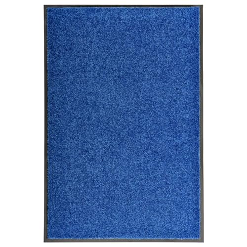 Juroupi Fußmatte Waschbar Blau 60x90 cm FußMatten FüR Aussen Door Mat Fussabstreifer Innenbereich Floor Mat Outdoor FußMatte von Juroupi