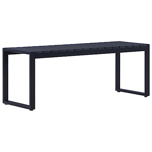 Juroupi Gartenbank Garten Sitzbank Balcony Furniture Garten Lounge Sitzbank Outdoor 120,5 cm PS-Platte Schwarz von Juroupi