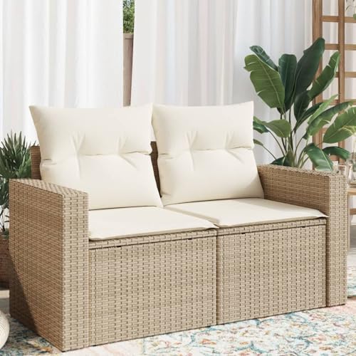 Juroupi Gartensofa mit Kissen 2-Sitzer GartenmöBel Terrassensofa Outdoor Sofa Balkon Outdoor Couch Loungesofa Outdoor Beige Poly Rattan - 366060 Juroupi Gartensofa mit Kissen 2-Sitzer GartenmöBel Terrassensofa Outdoor Sofa Balkon Outdoor Couch Loungesofa Outdoor Beige Poly Rattan - 366060 von Juroupi