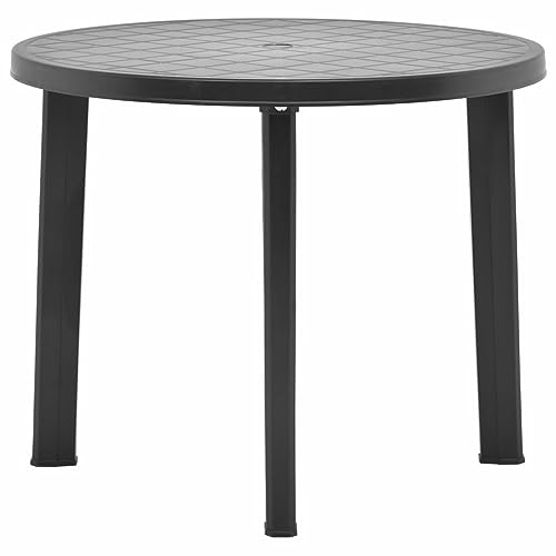 Juroupi Gartentisch Terrassentisch Wetterfest Lounge Tisch Outdoor BalkonhäNgetisch Anthrazit 89 cm Kunststoff von Juroupi