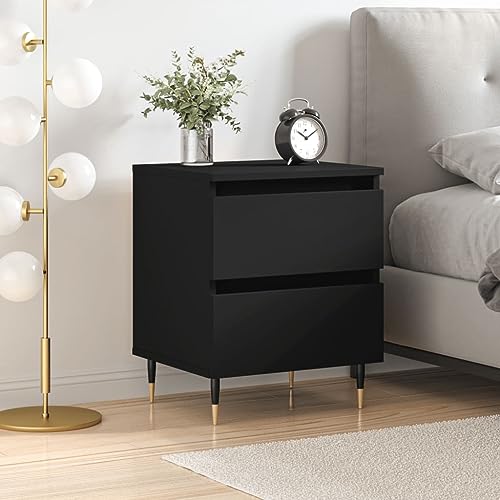 Juroupi Nachttisch Schwarz 40x35x50 cm Holzwerkstoff NachtschräNkchen Schlafzimmer MöBel Nachtschrank Nachttische von Juroupi