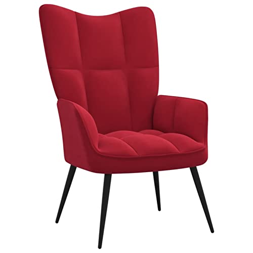 Juroupi Relaxsessel Sessel Wohnzimmer Relax Sessel Lounge Sessel Relaxstuhl Sessel Wohnzimmer Relax Wohnzimmer Sessel Weinrot Samt - 328078 von Juroupi