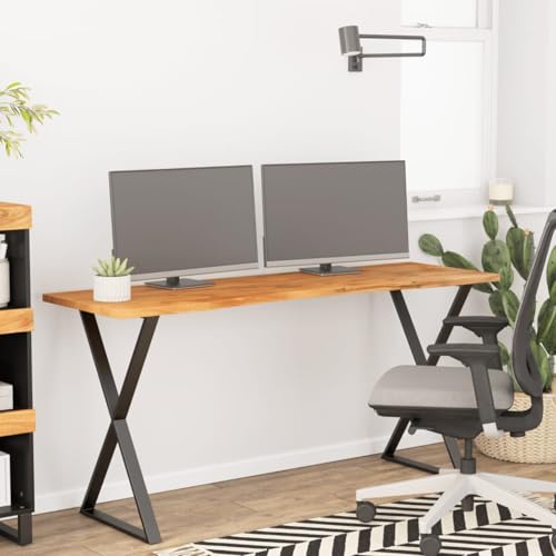 Juroupi Schreibtischplatte Massivholzplatte Tabletop Tischplatte Holz Tischplatten 140x50x2,5 cm Rechteckig Massivholz Akazie von Juroupi