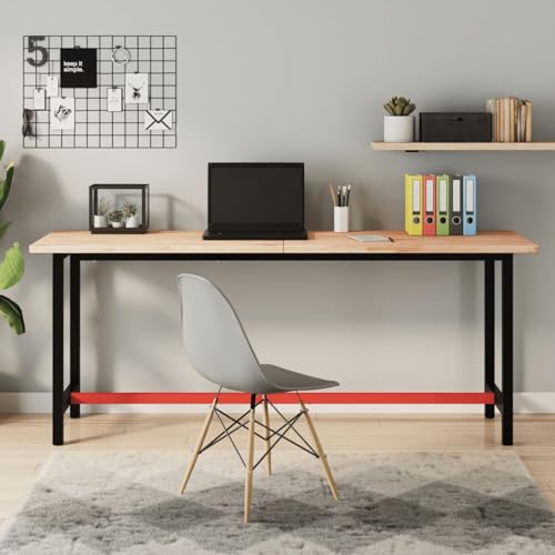 Juroupi Schreibtischplatte Massivholzplatte Tabletop Tischplatte Holz Tischplatten 180x55x2,5 cm Massivholz Buche von Juroupi