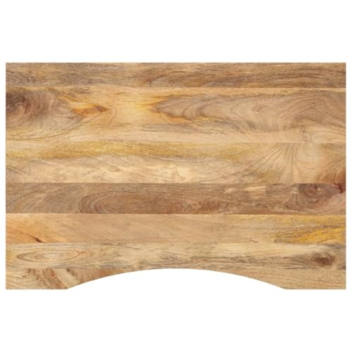 Juroupi Schreibtischplatte mit Aussparung Schreibtischplatte Massivholzplatte Tabletop Tischplatte Holz 100x50x2,5cm Massivholz Mango - 370194 von Juroupi