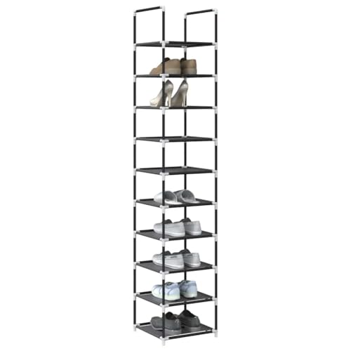 Juroupi Schuhregal Shoe Cabinet Schuhablage Flur Schuhe Regal SchuhstäNder 10-stöckig Schwarz 33x33x174 cm Vliesstoff Juroupi Schuhregal Shoe Cabinet Schuhablage Flur Schuhe Regal SchuhstäNder 10-stöckig Schwarz 33x33x174 cm Vliesstoff von Juroupi