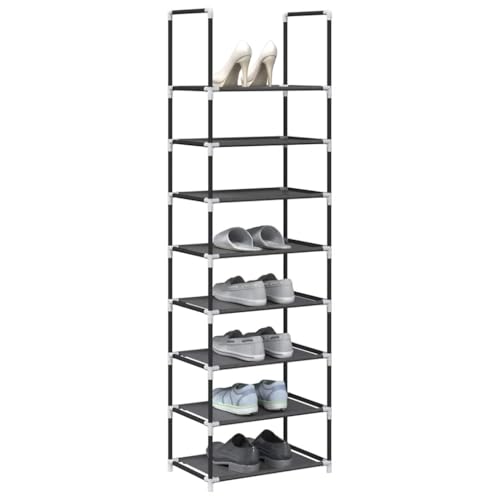 Juroupi Schuhregal Shoe Cabinet Schuhablage Flur Schuhe Regal SchuhstäNder 8-stöckig Schwarz 44x28x145 cm Vliesstoff Juroupi Schuhregal Shoe Cabinet Schuhablage Flur Schuhe Regal SchuhstäNder 8-stöckig Schwarz 44x28x145 cm Vliesstoff von Juroupi