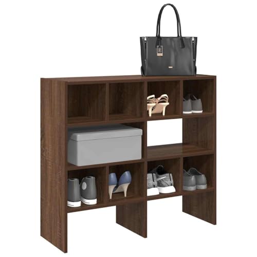 Juroupi Schuhregale 2 STK. Shoe Cabinet Schuhaufbewahrung Shoes Rack Schuhablage Flur Schuhregal Stapelbar Braun Eichen-Optik 89,5x30x40 cm von Juroupi