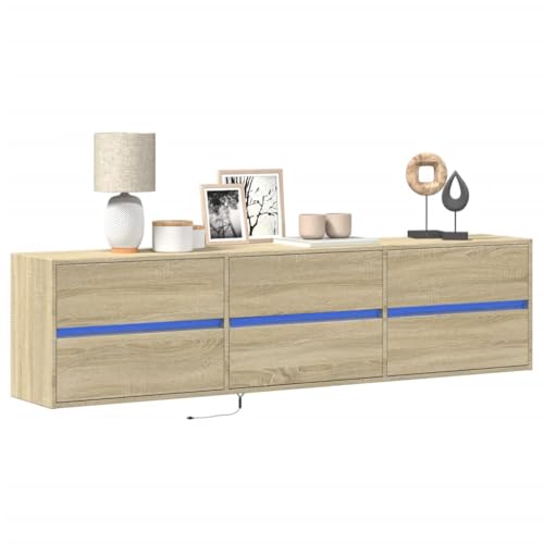 Juroupi TV-Wandschrank mit LED TV Sideboard TV Schrank HäNgend TV MöBel Wandschrank TV-Schrank Sonoma-Eiche 180x31x45 cm - 3307935 von Juroupi