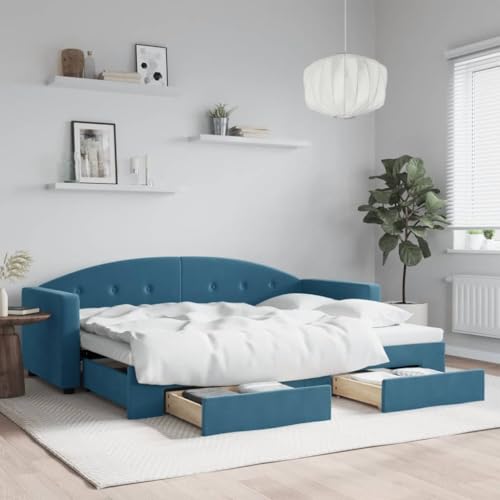 Juroupi Tagesbett Ausziehbar mit Schubladen Bett Mit Stauraum Tagesbett Bett Mit Schubladen Schubladenbett Blau 80x200 cm Samt - 3197341 Juroupi Tagesbett Ausziehbar mit Schubladen Bett Mit Stauraum Tagesbett Bett Mit Schubladen Schubladenbett Blau 80x200 cm Samt - 3197341 von Juroupi