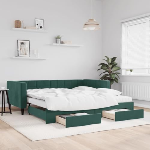 Juroupi Tagesbett Ausziehbar mit Schubladen Bett Mit Stauraum Tagesbett Bett Mit Schubladen Schubladenbett Dunkelgrün 100x200 cm Samt - 3196772 Juroupi Tagesbett Ausziehbar mit Schubladen Bett Mit Stauraum Tagesbett Bett Mit Schubladen Schubladenbett Dunkelgrün 100x200 cm Samt - 3196772 von Juroupi